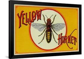 Yellow Hornet Brand Cigar Box Label-Lantern Press-Framed Art Print