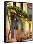 Yellow House, Agiasos, Lesvos, Mytilini, Aegean Islands, Greece-Walter Bibikow-Framed Stretched Canvas