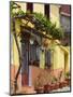 Yellow House, Agiasos, Lesvos, Mytilini, Aegean Islands, Greece-Walter Bibikow-Mounted Photographic Print