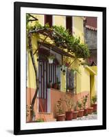 Yellow House, Agiasos, Lesvos, Mytilini, Aegean Islands, Greece-Walter Bibikow-Framed Photographic Print