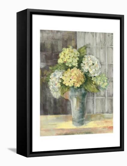 Yellow Hydrangea Gray-Carol Rowan-Framed Stretched Canvas