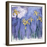 Yellow Iris with Pink Cloud, C.1918-Claude Monet-Framed Giclee Print