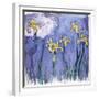 Yellow Iris with Pink Cloud, C.1918-Claude Monet-Framed Giclee Print