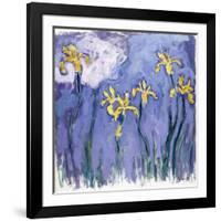 Yellow Iris with Pink Cloud, C.1918-Claude Monet-Framed Giclee Print