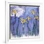 Yellow Iris with Pink Cloud, C.1918-Claude Monet-Framed Giclee Print