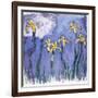 Yellow Iris with Pink Cloud, C.1918-Claude Monet-Framed Giclee Print