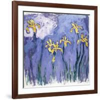 Yellow Iris with Pink Cloud, C.1918-Claude Monet-Framed Giclee Print