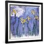 Yellow Iris with Pink Cloud, C.1918-Claude Monet-Framed Giclee Print