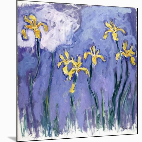 Yellow Iris with Pink Cloud, C.1918-Claude Monet-Mounted Giclee Print