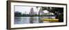 Yellow Kayak in a Reservoir, Lady Bird Lake, Colorado River, Austin, Travis County, Texas, USA-null-Framed Photographic Print