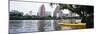 Yellow Kayak in a Reservoir, Lady Bird Lake, Colorado River, Austin, Travis County, Texas, USA-null-Mounted Photographic Print