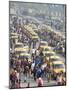 Yellow Kolkata Taxis and Commuters at Howrah Railway Station, Howrah, Kolkata (Calcutta), India-Annie Owen-Mounted Photographic Print