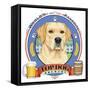 Yellow Labrador Beer Label-Tomoyo Pitcher-Framed Stretched Canvas