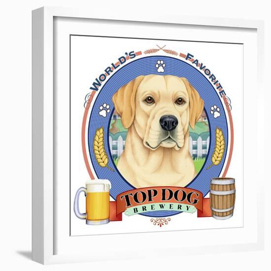 Yellow Labrador Beer Label-Tomoyo Pitcher-Framed Giclee Print