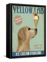 Yellow Labrador Ice Cream-Fab Funky-Framed Stretched Canvas