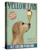 Yellow Labrador Ice Cream-Fab Funky-Stretched Canvas