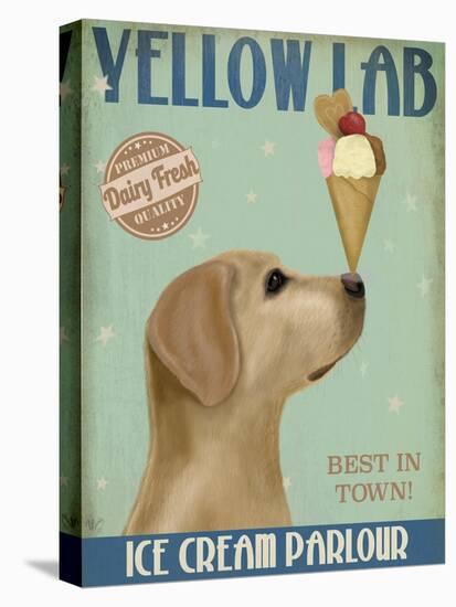 Yellow Labrador Ice Cream-Fab Funky-Stretched Canvas