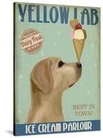 Yellow Labrador Ice Cream-Fab Funky-Stretched Canvas