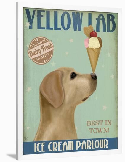 Yellow Labrador Ice Cream-Fab Funky-Framed Art Print