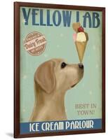 Yellow Labrador Ice Cream-Fab Funky-Framed Art Print