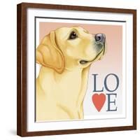 Yellow Labrador Love-Tomoyo Pitcher-Framed Giclee Print