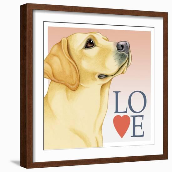 Yellow Labrador Love-Tomoyo Pitcher-Framed Giclee Print