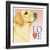 Yellow Labrador Love-Tomoyo Pitcher-Framed Giclee Print