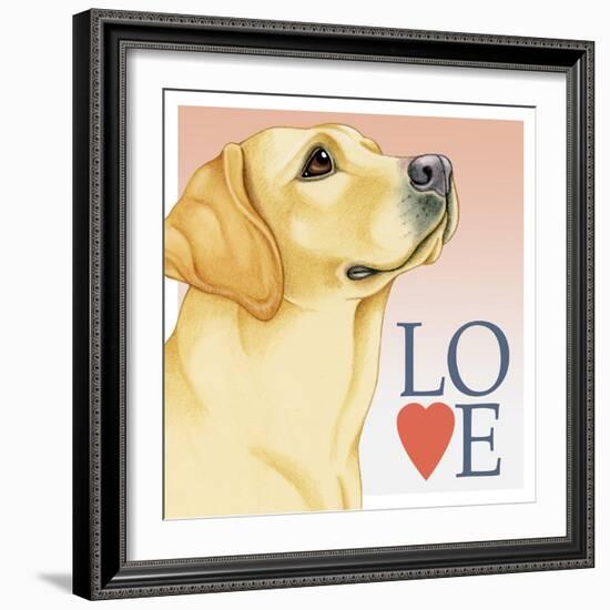 Yellow Labrador Love-Tomoyo Pitcher-Framed Giclee Print