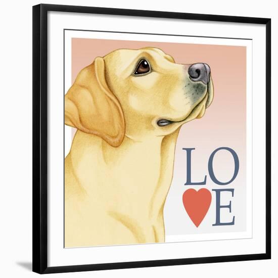 Yellow Labrador Love-Tomoyo Pitcher-Framed Giclee Print