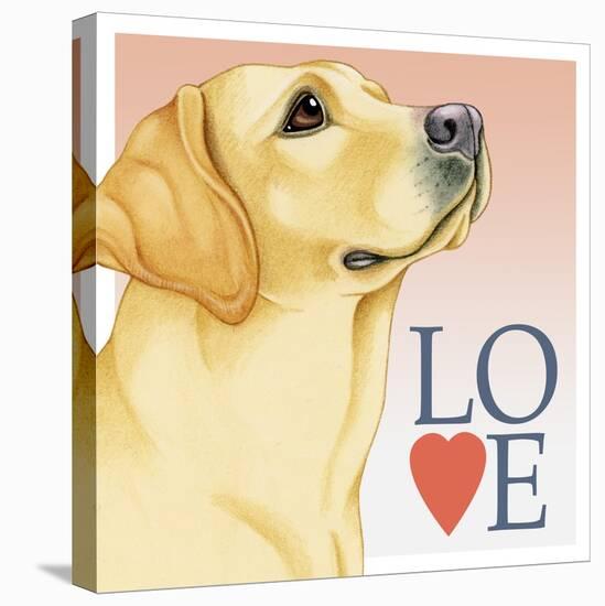 Yellow Labrador Love-Tomoyo Pitcher-Stretched Canvas