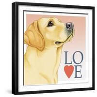 Yellow Labrador Love-Tomoyo Pitcher-Framed Giclee Print