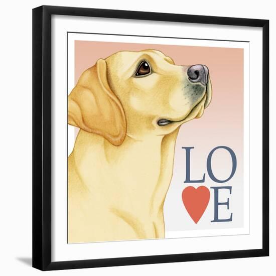 Yellow Labrador Love-Tomoyo Pitcher-Framed Giclee Print