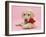 Yellow Labrador Retriever bitch pup, with a red rose-Mark Taylor-Framed Photographic Print