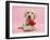 Yellow Labrador Retriever Bitch Puppy, 10 Weeks, with a Red Rose-Mark Taylor-Framed Premium Photographic Print