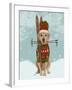 Yellow Labrador, Skiing-Fab Funky-Framed Art Print