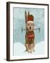 Yellow Labrador, Skiing-Fab Funky-Framed Art Print