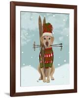 Yellow Labrador, Skiing-Fab Funky-Framed Art Print