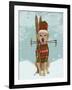 Yellow Labrador, Skiing-Fab Funky-Framed Art Print