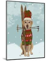 Yellow Labrador, Skiing-Fab Funky-Mounted Art Print