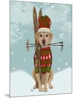 Yellow Labrador, Skiing-Fab Funky-Mounted Art Print