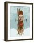 Yellow Labrador, Skiing-Fab Funky-Framed Art Print