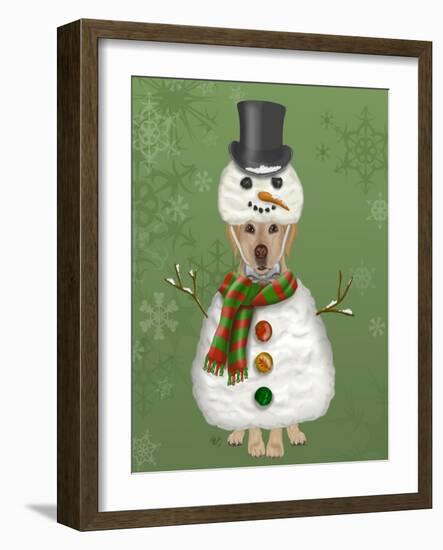 Yellow Labrador, Snowman Costume-Fab Funky-Framed Art Print