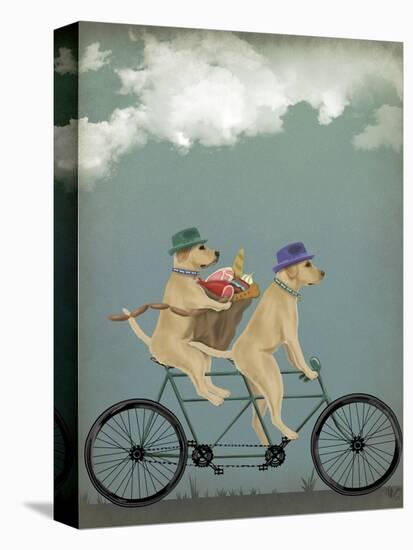 Yellow Labrador Tandem-Fab Funky-Stretched Canvas