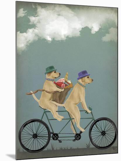 Yellow Labrador Tandem-Fab Funky-Mounted Art Print