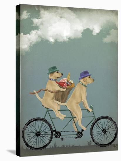 Yellow Labrador Tandem-Fab Funky-Stretched Canvas