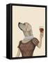 Yellow Labrador Wine Snob-Fab Funky-Framed Stretched Canvas