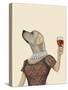 Yellow Labrador Wine Snob-Fab Funky-Stretched Canvas