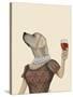 Yellow Labrador Wine Snob-Fab Funky-Stretched Canvas