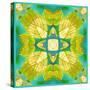 Yellow Leafes in Green Blue Water, Photohraphic Symmetric Layer Work-Alaya Gadeh-Stretched Canvas