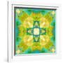 Yellow Leafes in Green Blue Water, Photohraphic Symmetric Layer Work-Alaya Gadeh-Framed Photographic Print